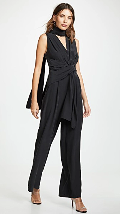 Shop Acler Alma Silk Jumpsuit In Black