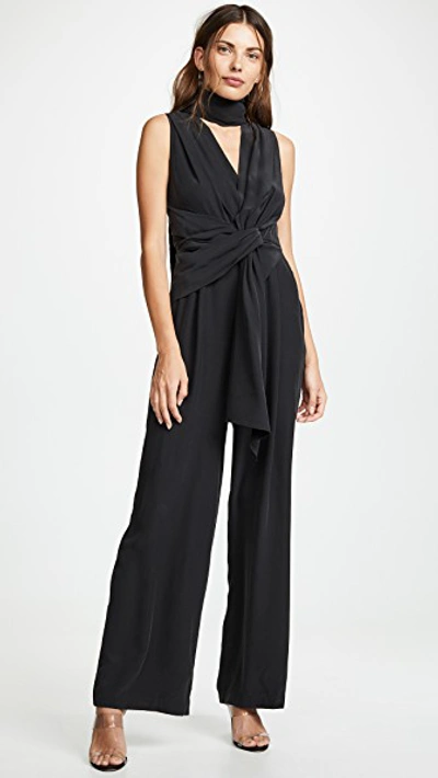 Shop Acler Alma Silk Jumpsuit In Black