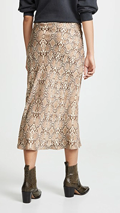 Shop Anine Bing Bar Silk Skirt In Python