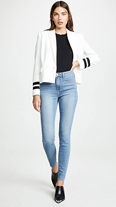 Shop L Agence Marguerite High Rise Skinny Jeans In Seafoam