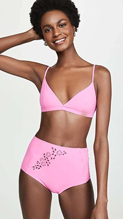 Shop Stella Mccartney Broderie Anglaise Bikini Bottoms In Pink