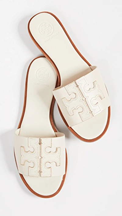 Shop Tory Burch Ines Slides In New Cream/gold