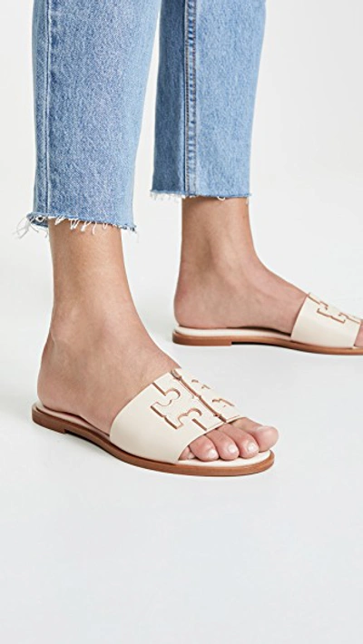 Shop Tory Burch Ines Slides In New Cream/gold