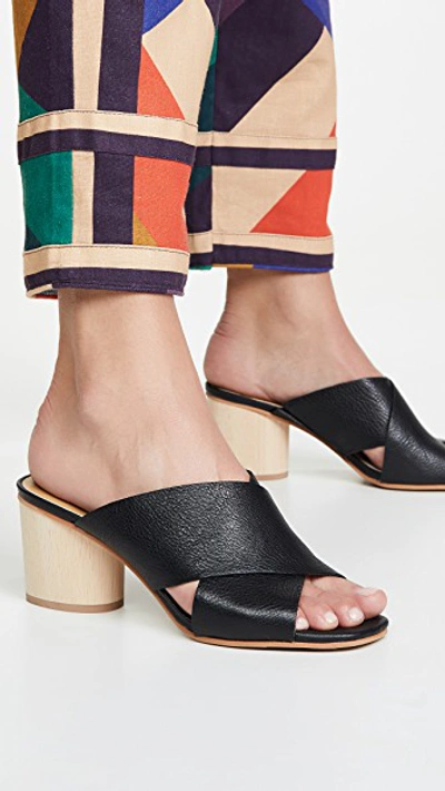 Atira Block Heel Mules In Black