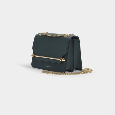 Shop Strathberry East/west Mini Bag In Soft Pink Calfskin In Green