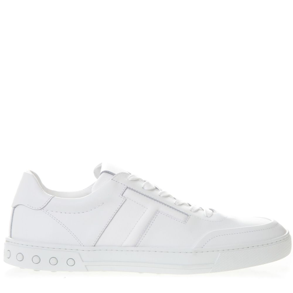 Tod S Cassetta T Panelled Leather Low Top Trainers In B001 Bianco Modesens