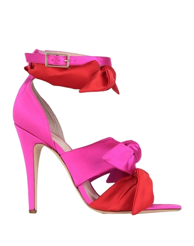 Shop Gia Couture Katia Woman Sandals Red Size 7 Textile Fibers, Silk