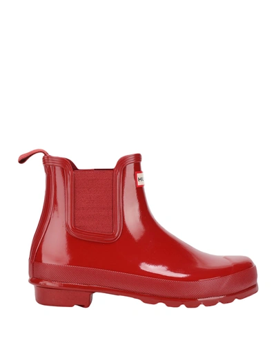Shop Hunter Ankle Boots In Red