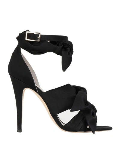 Shop Gia Couture Katia Woman Sandals Black Size 7 Textile Fibers, Silk