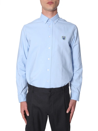 Shop Kenzo Button-down Shirt In Baby Blue