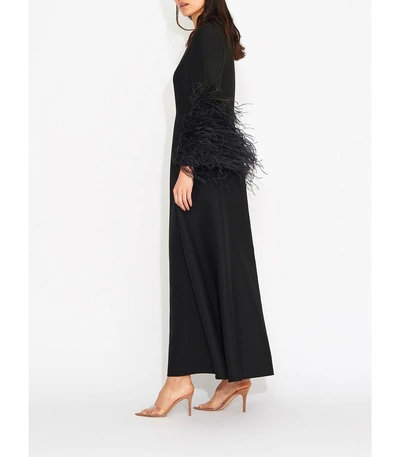 Shop Valentino Ostrich Feather Gown In Black