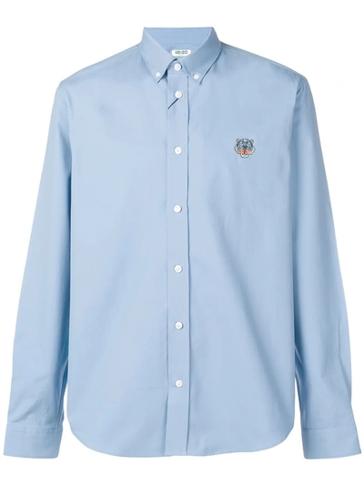 Shop Kenzo Tiger Logo Shirt - Blue