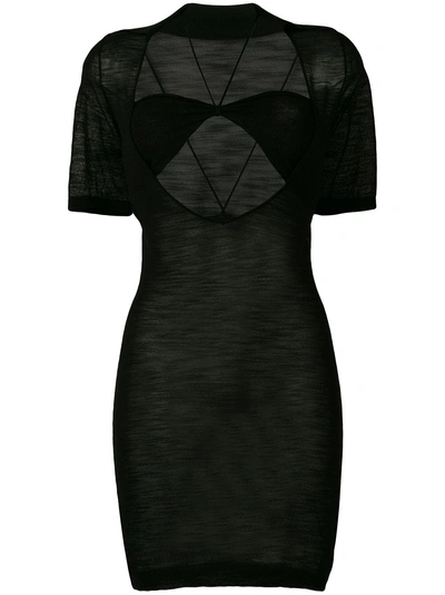 Shop Jacquemus Plunge-neck Bikini Dress - Black