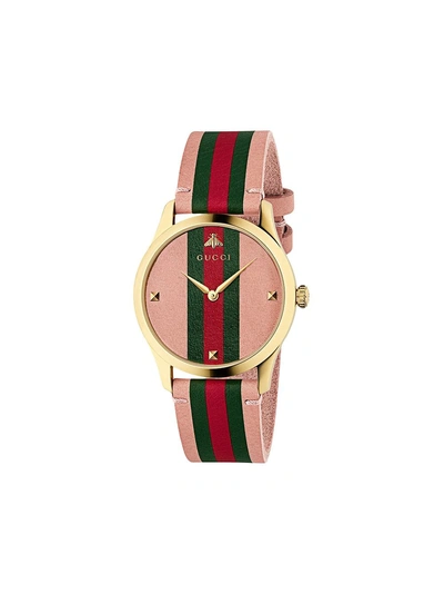 Shop Gucci 'g-timeless' Armbanduhr, 38mm - Rosa In Pink