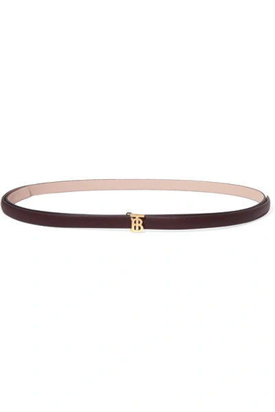 Shop Burberry Reversible Leather Belt In Merlot