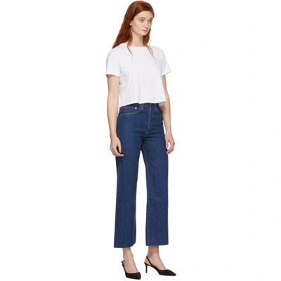 Shop Re/done Blue Originals Wide Leg Crop Jeans