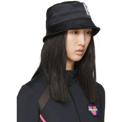 Shop Versace Black Logo Bucket Hat In I1008 Black