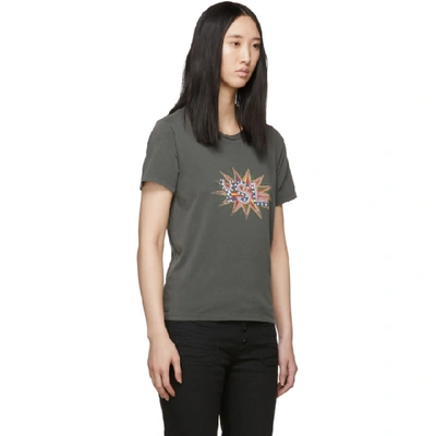 Shop Saint Laurent Grey Ysl Disco T-shirt In 1479 Grey