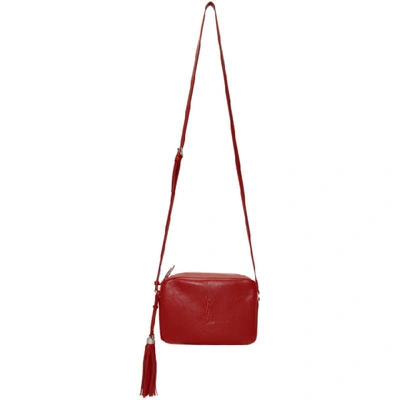 Shop Saint Laurent Red Medium Embossed Lou Camera Bag In 6805 Red