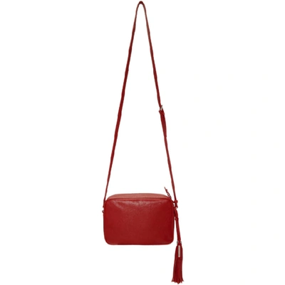 Shop Saint Laurent Red Medium Embossed Lou Camera Bag In 6805 Red