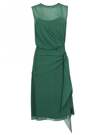 Shop Max Mara Sheer Sleeveless Dress In Green