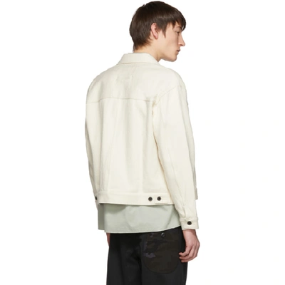 Shop Kuro Off-white Loose Denim Big Jacket
