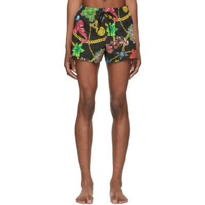 Shop Versace Underwear Multicolor Floral Print Swim Shorts In S708 Print