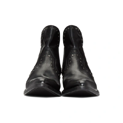 Shop Saint Laurent Black Studded Dakota Chelsea Boots