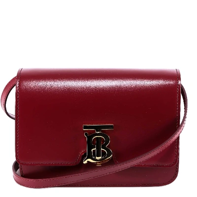 Shop Burberry Small Tb Clasp Bag In Red