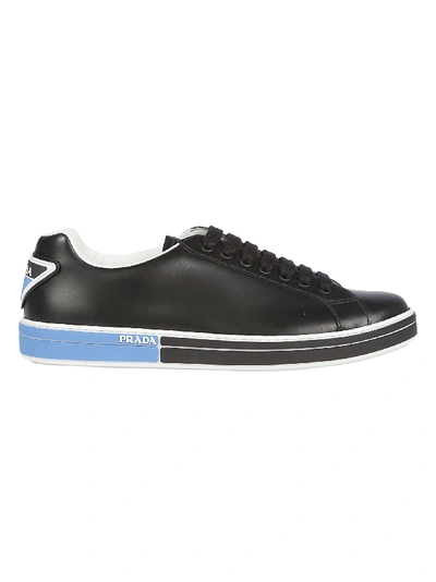 Shop Prada Logo Sneakers In Black