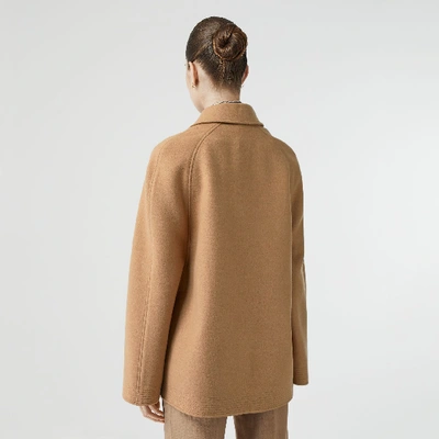 Shop Burberry Double-faced Camel Hair Belted Cape