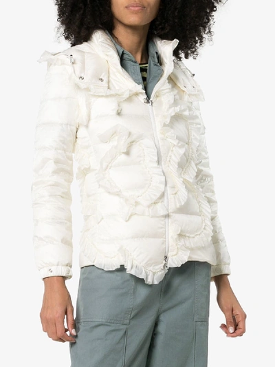 Shop Moncler Genius X Simone Rocha Ruffled Puffer Jacket - Women's - Polyamide In White