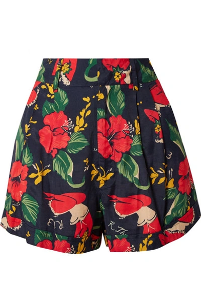 Shop R13 Printed Voile Shorts In Red