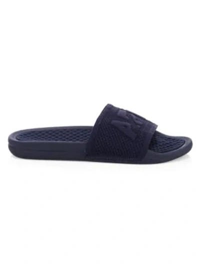 Shop Apl Athletic Propulsion Labs Men's Techloom Logo Slide Sandals In Navy