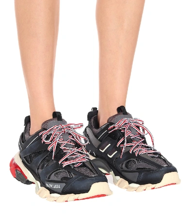 Balenciaga Track Logo-detailed Mesh And Rubber Sneakers In Black