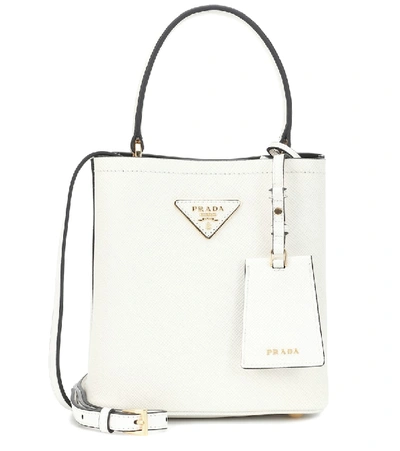 Shop Prada Panier Small Leather Shoulder Bag In White