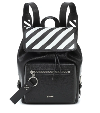 Shop Off-white Printed Leather Backpack In Black