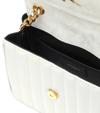 Shop Saint Laurent Vicky Medium Leather Shoulder Bag In White