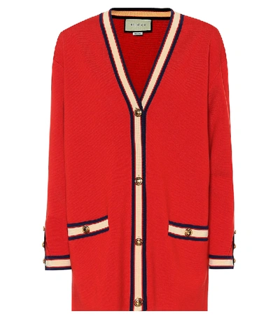 Shop Gucci Wool Cardigan In Red