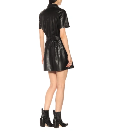 Shop Nanushka Roberta Faux Leather Minidress In Black