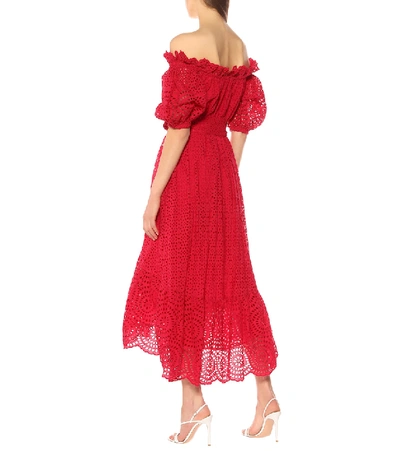 Shop Ulla Johnson Hollie Off-the-shoulder Cotton Dress In Pink