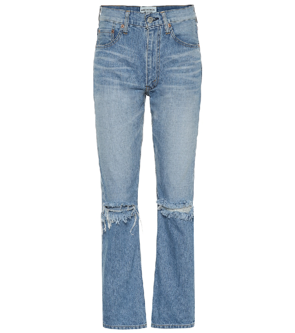 Junya Watanabe High-rise Distressed Jeans In Blue | ModeSens