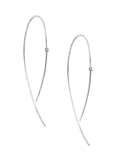 Shop Lana Jewelry Women's Upside Down 14k Rose Gold & Diamond Wire Hoop Earrings In White Gold