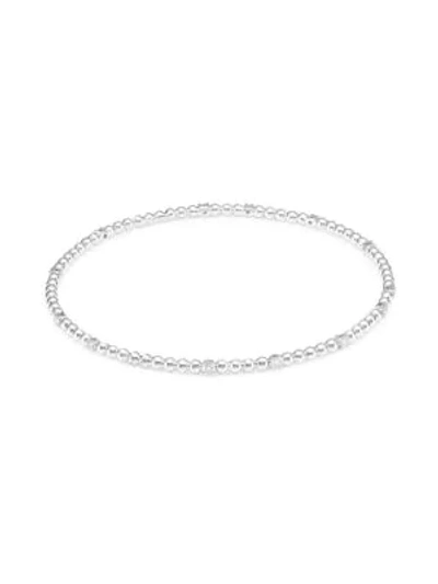 Shop Maria Canale Flapper 18k Gold & Diamond Round Ball Chain Bangle In White Gold