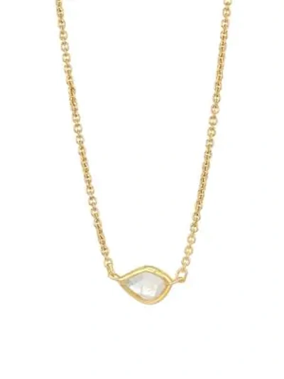 Shop Monica Vinader Siren Mini Nugget 18k Yellow Gold & Moonstone Necklace