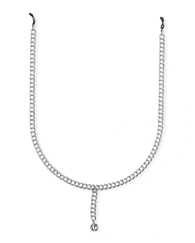 Shop Linda Farrow Brass Sunglasses Chain In Silver