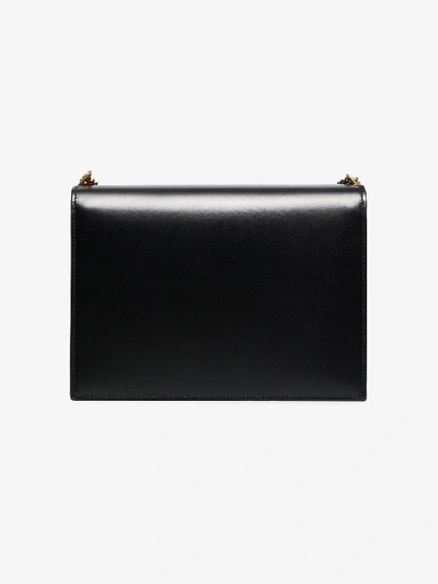 Shop Saint Laurent Marceau Logo Clasp Leather Bag In Black