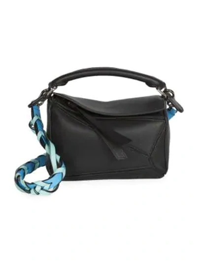 Shop Loewe Women's Mini Puzzle Leather Bag In Black