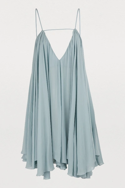 Shop Jacquemus Bellezza Mini Dress In Light Blue