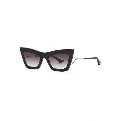 Shop Dita Erasur Black Cat-eye Sunglasses